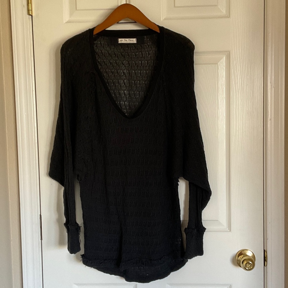 We The Free Blue Charcoal Knit Sweater